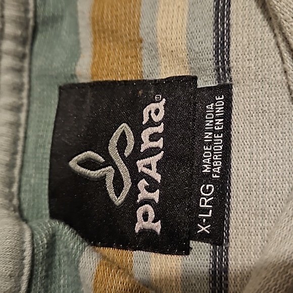 Prana Breathe Mens XL Striped Color Block Short Sleeve Pocket T-Shirt Cotton - Picture 5 of 7